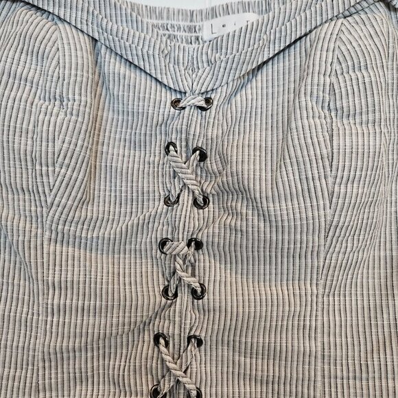Leith Nordstrom Corset Medium Lace Up Top Grey Coquette - Picture 3 of 9